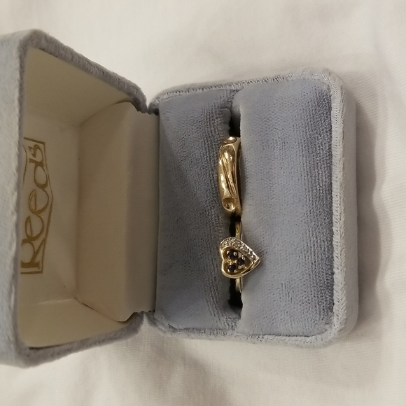 Gold and Blue Saphire Ring Set - Picture 6 of 9